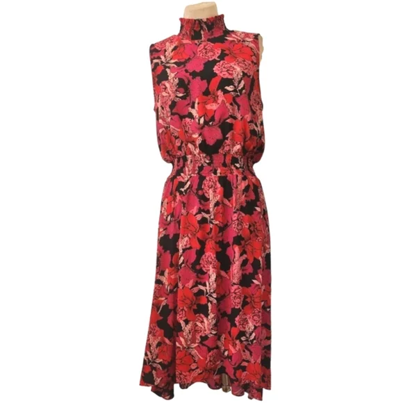 NANETTE LEPORE Floral Print High-Low  Midi Dress - Size 12 - Picture 5 of 14